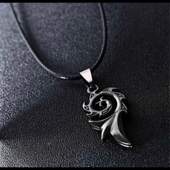 Men's Titanium Steel Flame Pendant Necklace NWT - Picture 2 of 6